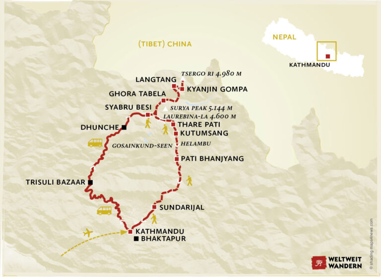 Wanderkarte Langtang & Helambu