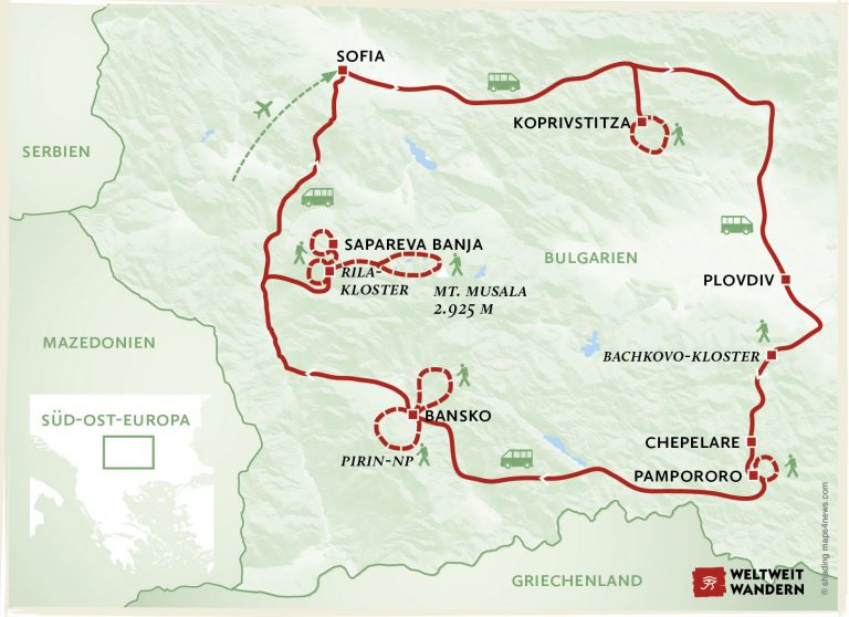 Wanderkarte Bulgarien - Ikonen, Bergseen & Dörfer der Rhodopen - Wandern Rhodopen