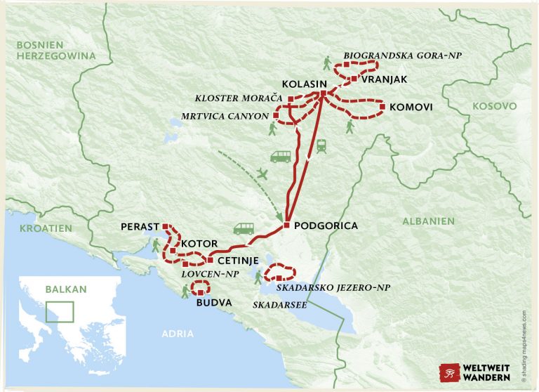 Wanderkarte Wilde Schönheit - Wandern Natur Montenegro