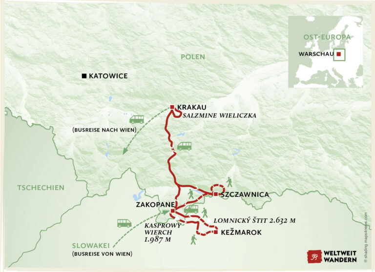 Wanderkarte Hohe Tatra - Große Vielfalt - Wandern Hohe Tatra