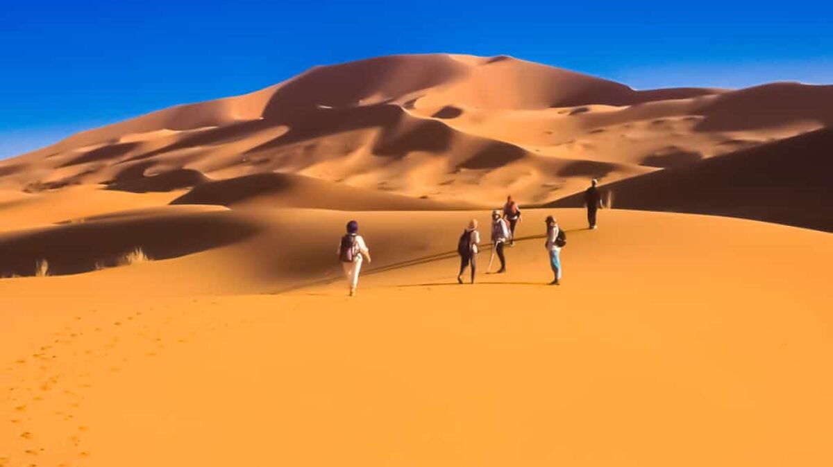 Wüste, wandern, Dünen - Gruppe