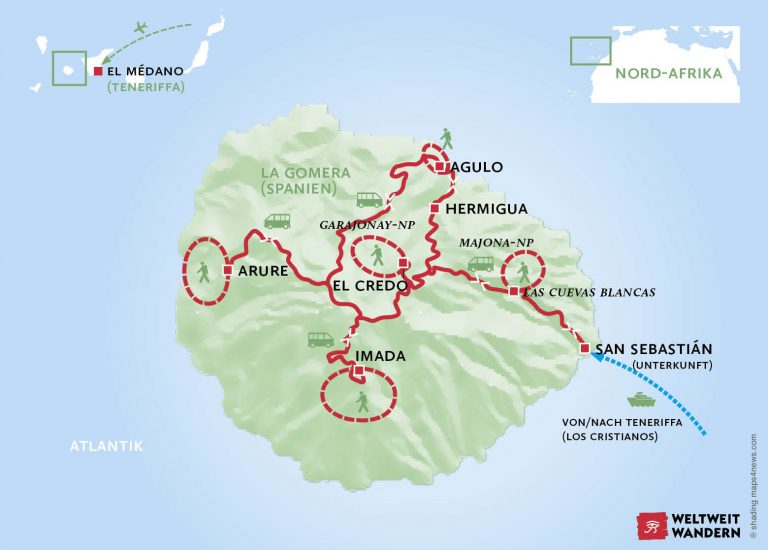 Wanderkarte La Gomera - Insiderreise mit Marina - Wandern La Gomera