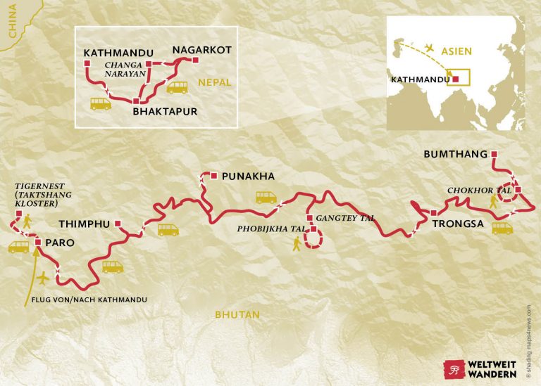 Bhutan Dochula Pass -Kulturwandern Himalaya