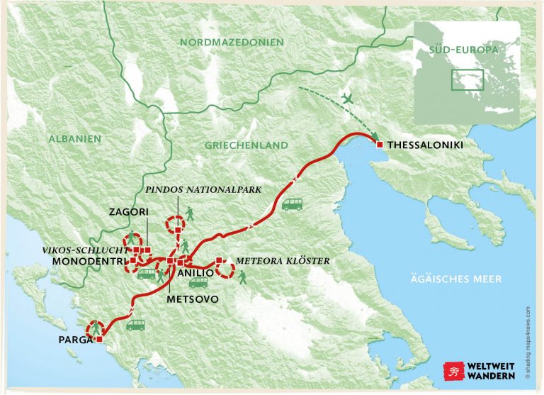 Wanderkarte Ursprüngliches Epirus - Wandern Epirus