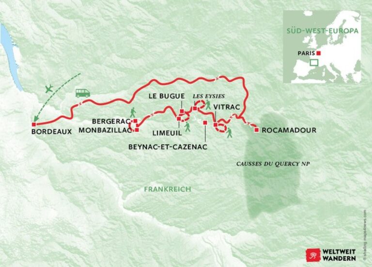 Wanderkarte Frankreich Perigord