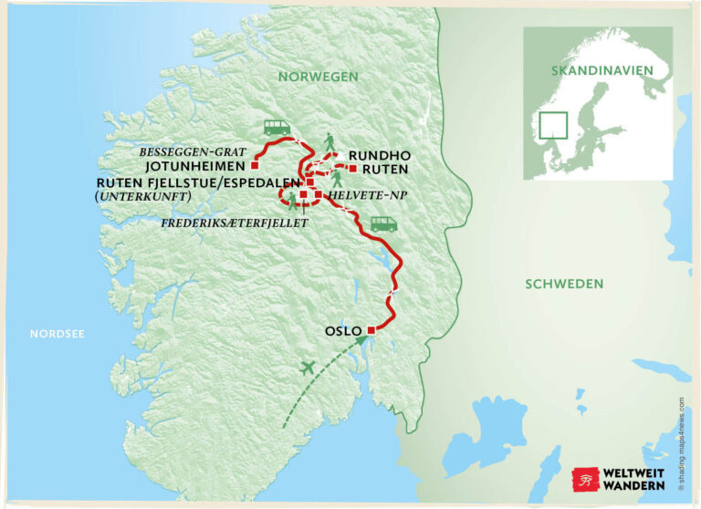Wanderkarte Espedalen & Jotunheimen - Wanderreise Norwegen