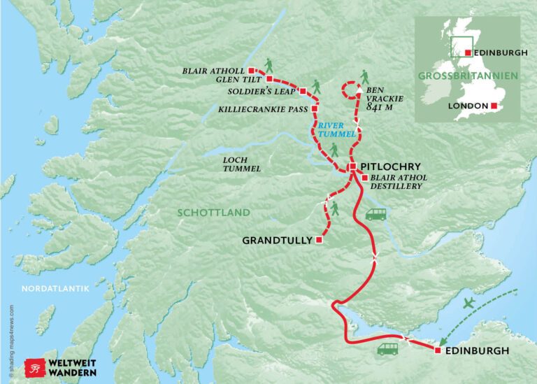 Wanderkarte Schottland für Einsteiger - Wandern Schottland