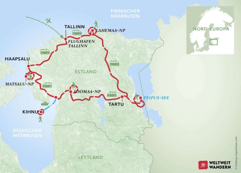 EUR_Est_Erlebnisreise Wanderkarte Estland Erlebnisreise - Wandern Natur Estland